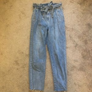 High-Rise Pinch Waist Denim